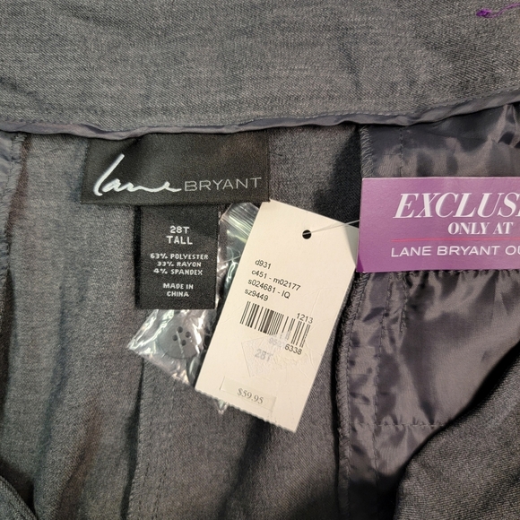 Lane Bryant Womens Gray Solid Wide Leg Dress Pants Size 28T Tall - Picture 4 of 5